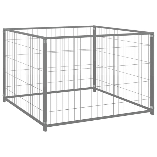 vidaXL Dog Kennel Silver 300x100x70 cm Steel