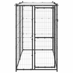 vidaXL Outdoor Steel Dog Kennel with Roof 110x220x180 cm