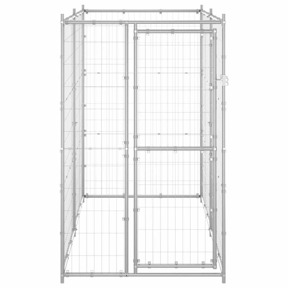 vidaXL Outdoor Dog Kennel Galvanized Steel 110x220x180 cm