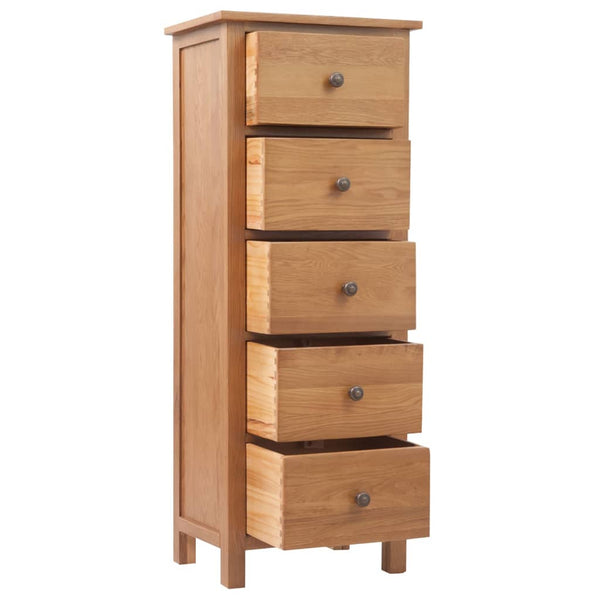 Hohe Kommode Eiche Massivholz 45x32x110 cm