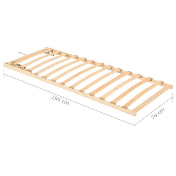 vidaXL 13-Slat Bed Base with Adjustable Headboard 70x200 cm