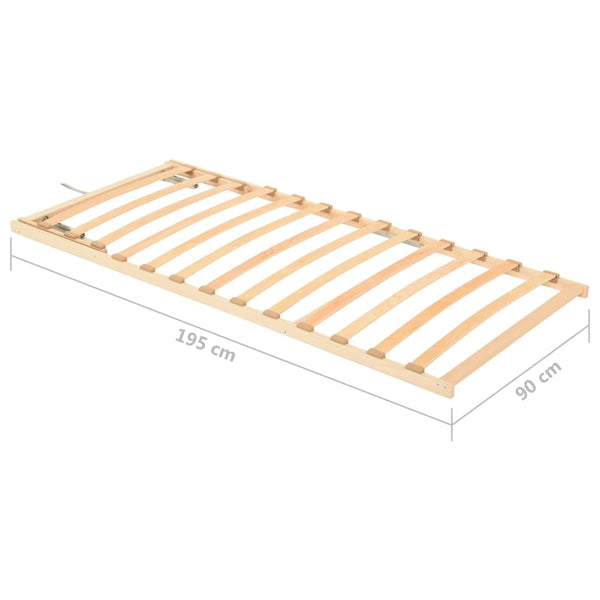 vidaXL Slatted bed base with 13 slats Adjustable headboard 90x200 cm