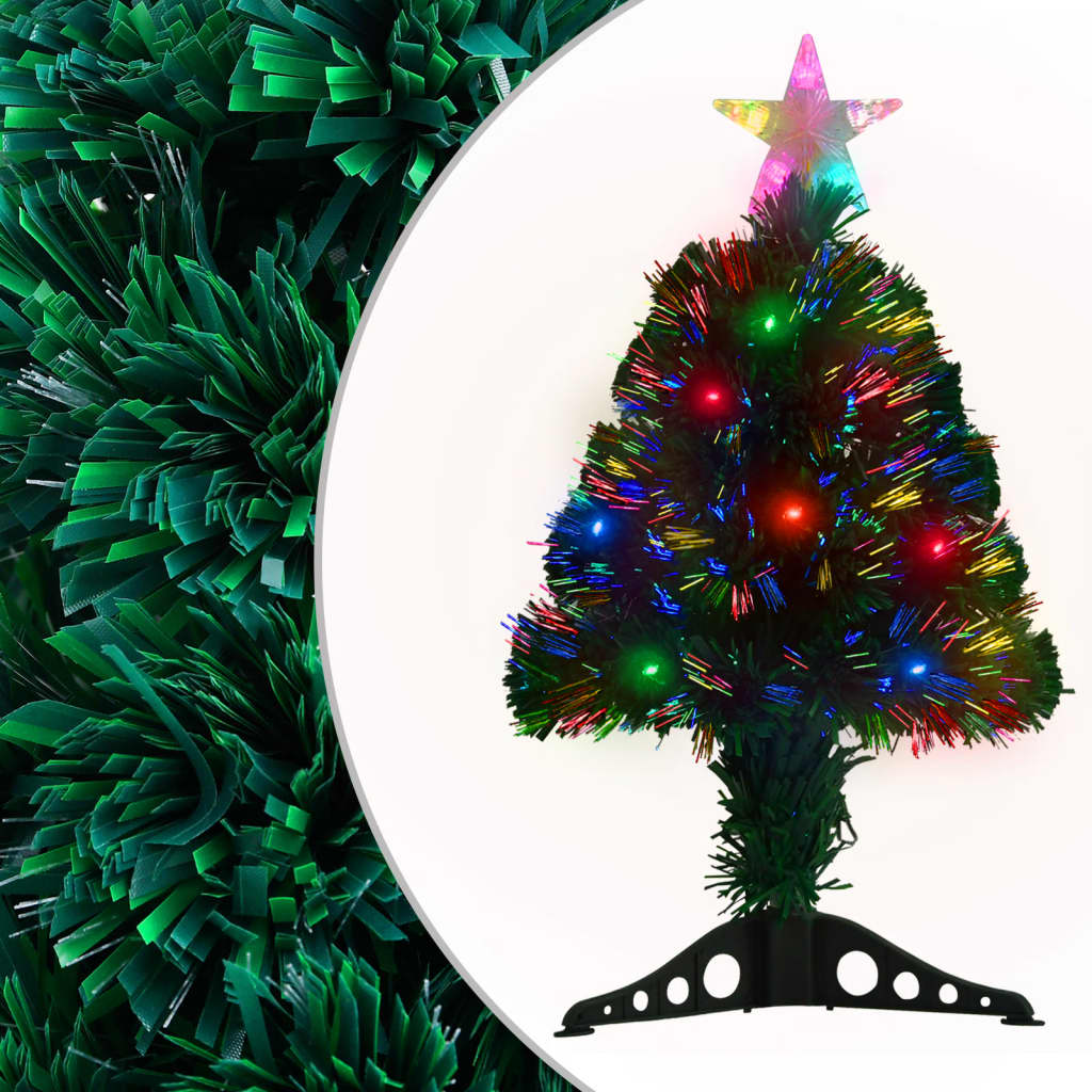 Vorbeleuchteter Glasfaser-Weihnachtsbaum mit LED, 64 cm