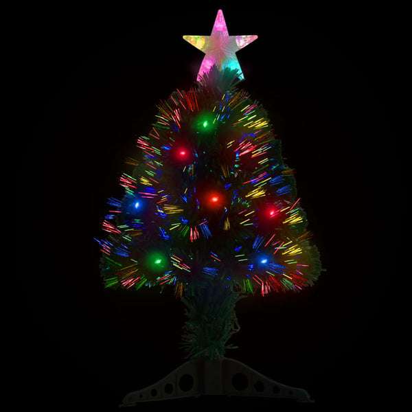 Vorbeleuchteter Glasfaser-Weihnachtsbaum mit LED, 64 cm