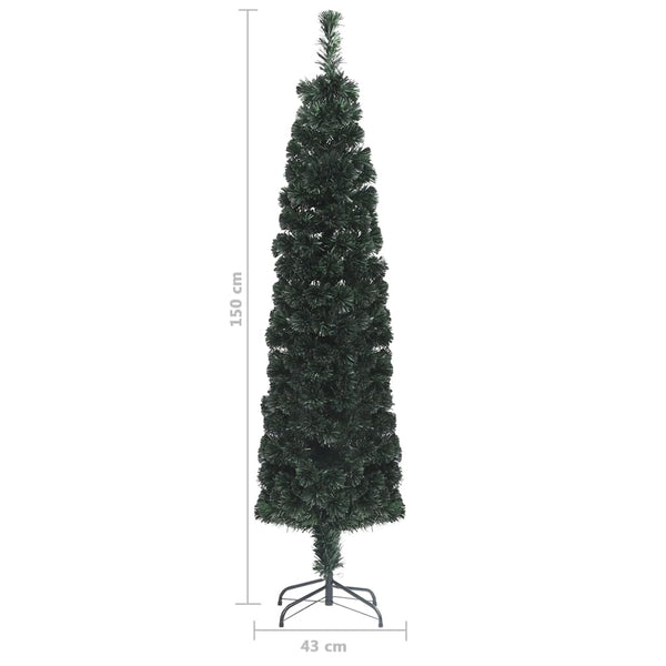 Schlanker Kunst Weihnachtsbaum 150cm mit Glasfaser