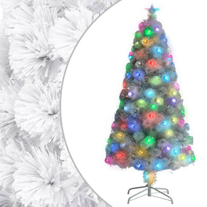 Weihnachtsbaum Künstlich Weiß 120cm LED Glasfaser