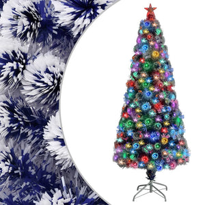 vidaXL Artificial Christmas Tree with Lights 180 cm Fiber Optic