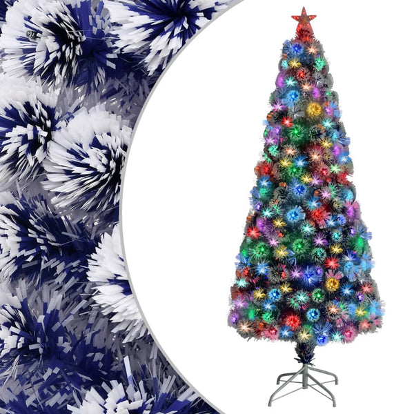 vidaXL Artificial Christmas Tree with Lights 180 cm Fiber Optic