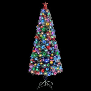 vidaXL Artificial Christmas Tree with Lights 180 cm Fiber Optic
