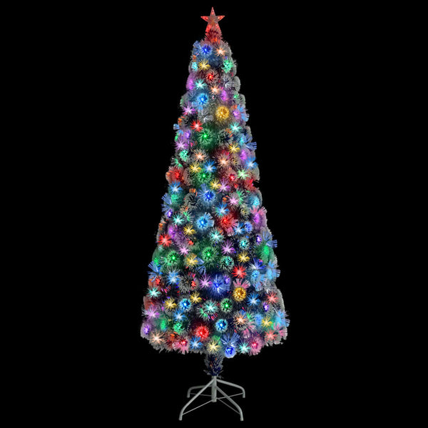 vidaXL Artificial Christmas Tree with Lights 210 cm Fiber Optic