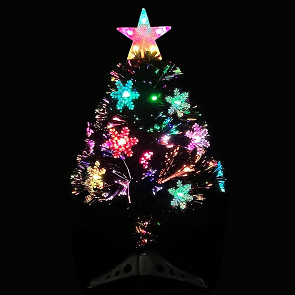 vidaXL Christmas Tree with LED Snowflakes Black 64 cm Fiber Optic