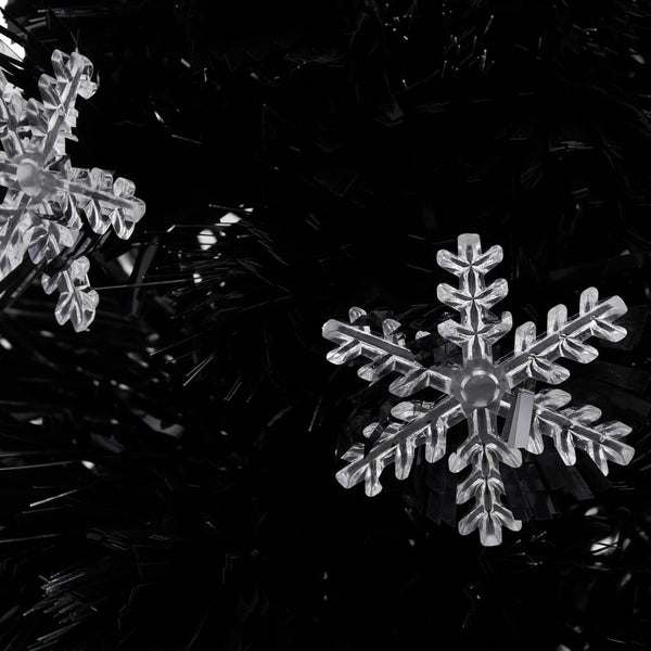vidaXL Christmas Tree with LED Snowflakes Black 64 cm Fiber Optic
