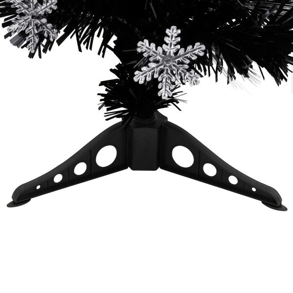 vidaXL Christmas Tree with LED Snowflakes Black 64 cm Fiber Optic
