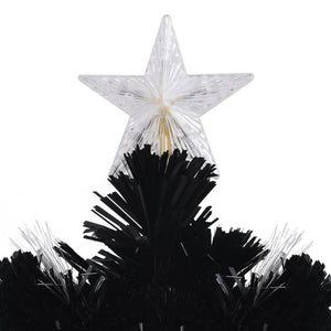 vidaXL Christmas Tree with LED Snowflakes Black 120 cm Fibre Optic