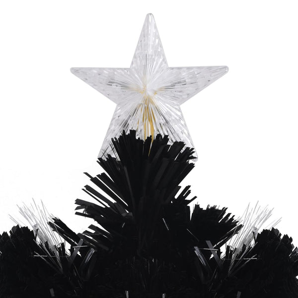 vidaXL Christmas Tree with LED Snowflakes Black 150 cm Fiber Optic