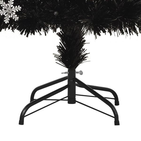 vidaXL Christmas Tree with LED Snowflakes Black 150 cm Fiber Optic