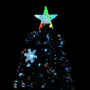 vidaXL Christmas Tree with LED Snowflakes Black 180 cm Fiber Optic