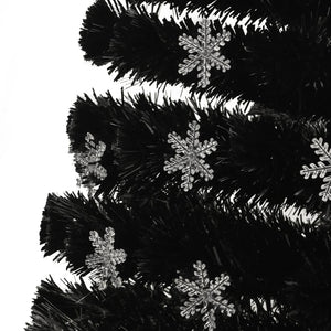 vidaXL Christmas Tree with LED Snowflakes Black 180 cm Fiber Optic