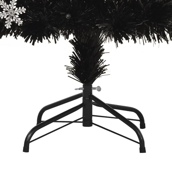 vidaXL Christmas Tree with LED Snowflakes Black 180 cm Fiber Optic