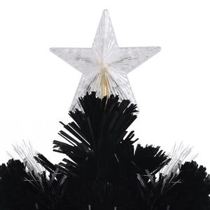 vidaXL Christmas Tree with LED Snowflakes Black 210 cm Fibre Optic