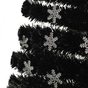 vidaXL Christmas Tree with LED Snowflakes Black 240 cm Fiber Optic