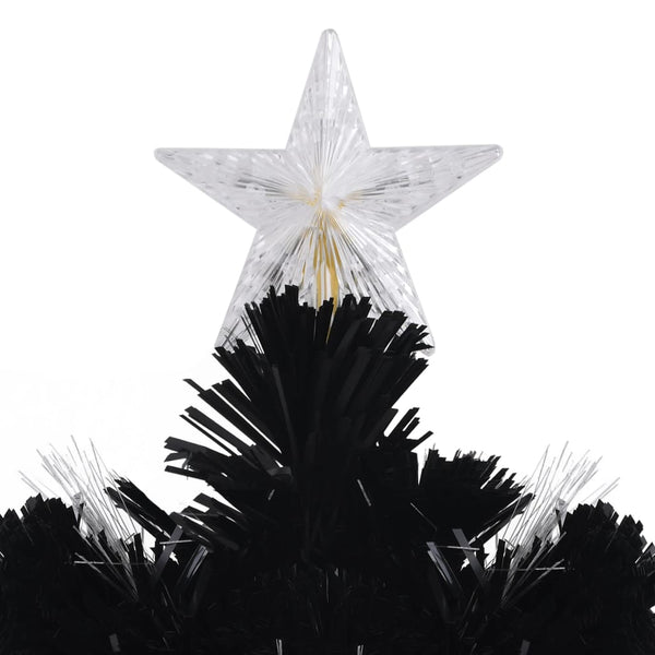 vidaXL Christmas Tree with LED Snowflakes Black 240 cm Fiber Optic