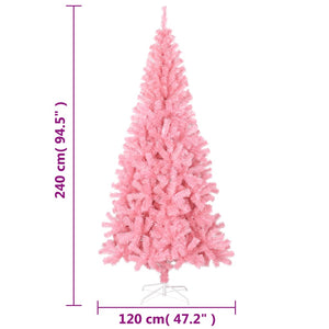 vidaXL Artificial Christmas Tree with Stand Pink 240 cm PVC