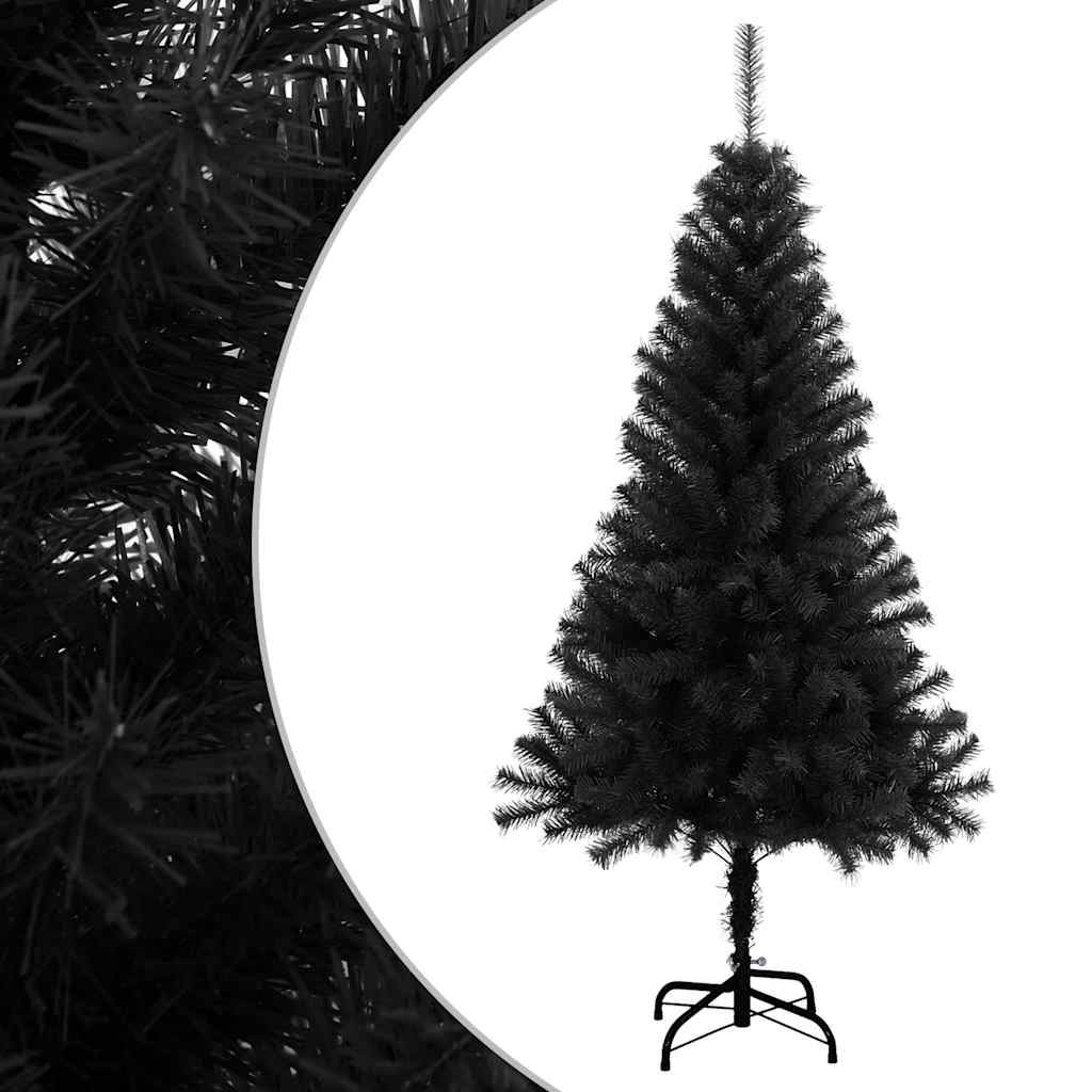 vidaXL Artificial Christmas Tree with Stand Black 120 cm PVC