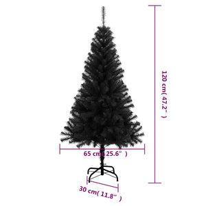 vidaXL Artificial Christmas Tree with Stand Black 120 cm PVC