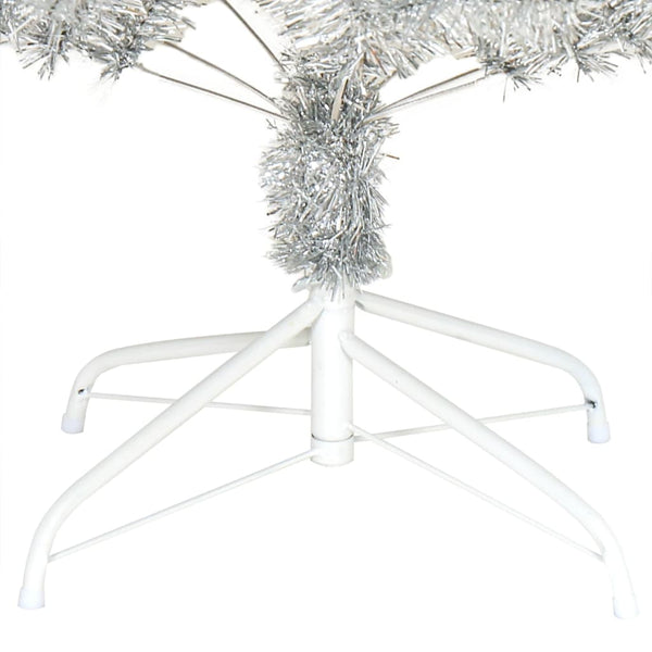 vidaXL Artificial Christmas Tree with Stand Silver 240 cm PET