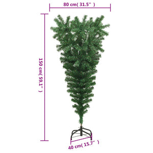 vidaXL Artificial Christmas Tree with Stand Upside Down Green 150 cm
