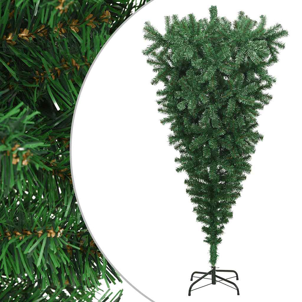 vidaXL Artificial Christmas Tree with Stand Upside Down Green 180 cm