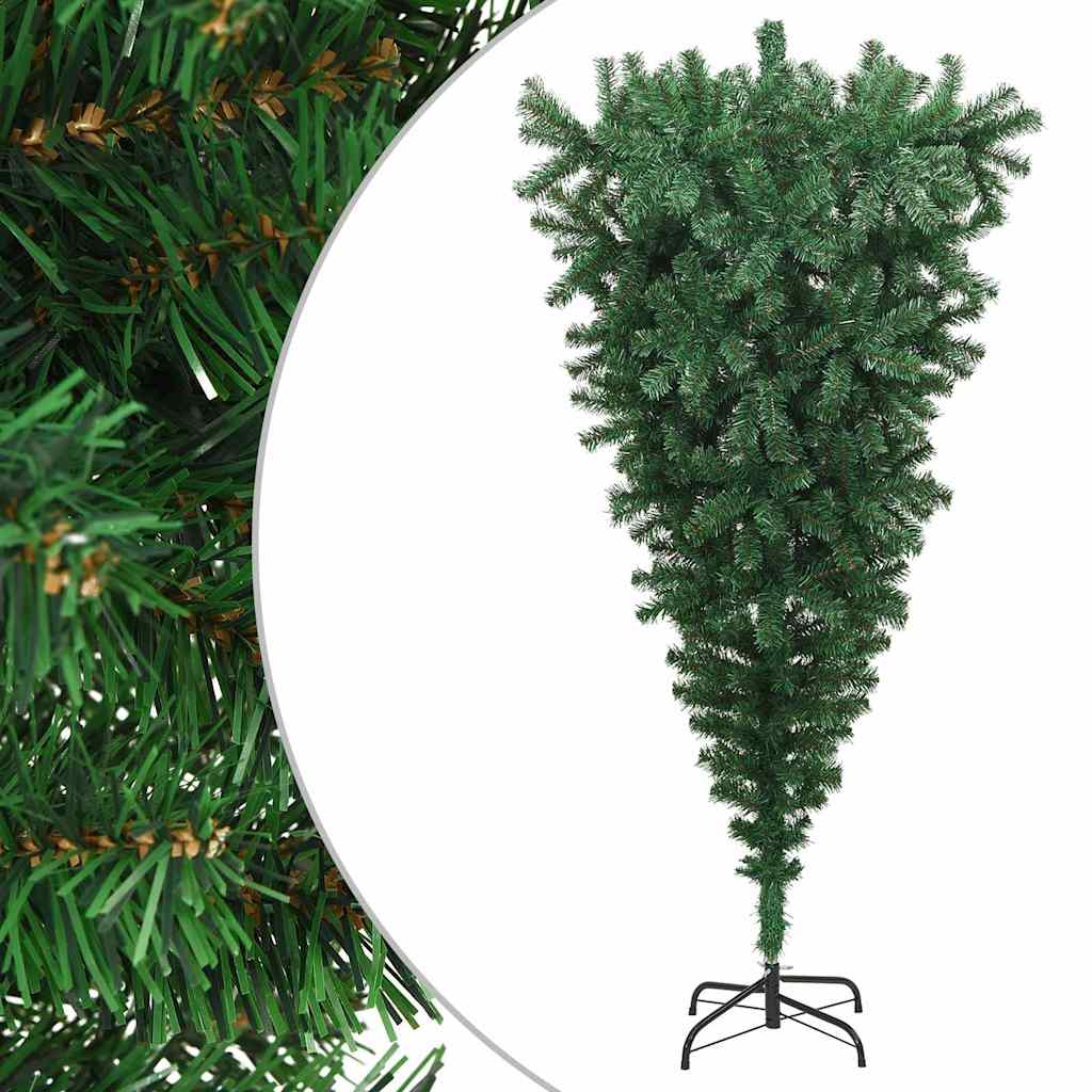 vidaXL Artificial Christmas Tree with Stand Inverted Green 210 cm