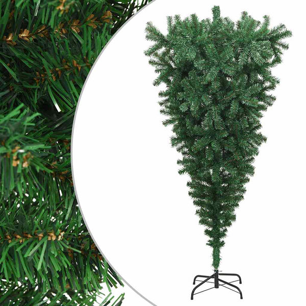 vidaXL Artificial Christmas Tree with Stand Inverted Green 210 cm