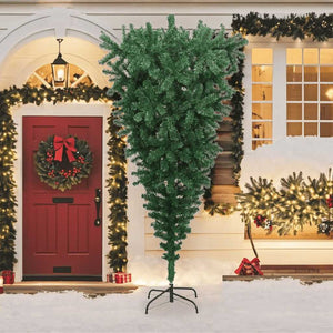 vidaXL Artificial Christmas Tree with Stand Upside Down Green 240 cm