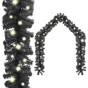 vidaXL Christmas Garland with LED 10 m Black