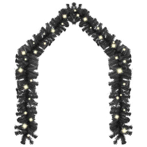 vidaXL Christmas Garland with LED 10 m Black