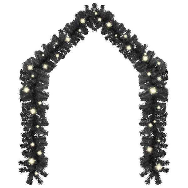 vidaXL Christmas Garland with LED 10 m Black