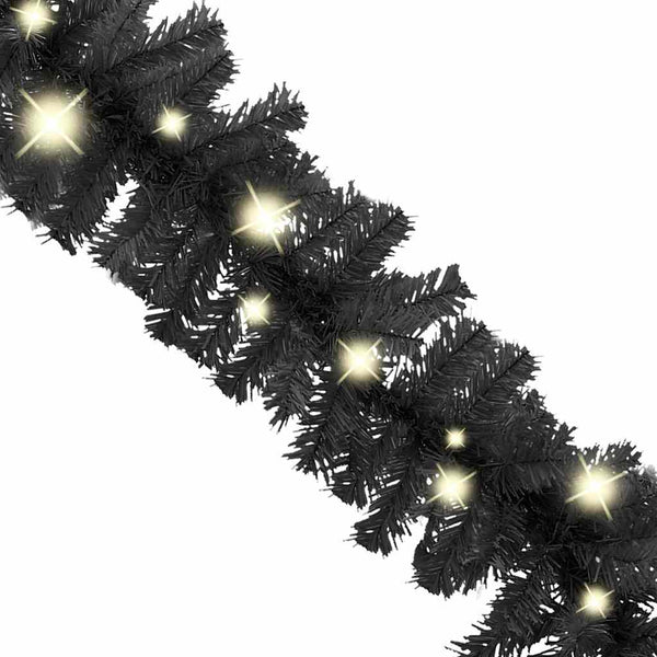 vidaXL Christmas Garland with LED 10 m Black