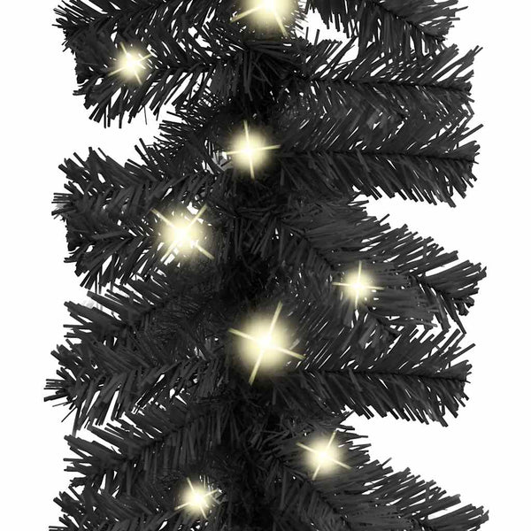vidaXL Christmas Garland with LED 10 m Black