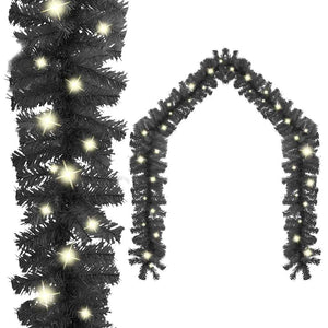 vidaXL Christmas Garland with LED 20 m Black