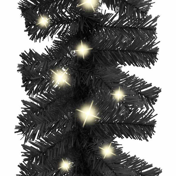 vidaXL Christmas Garland with LED 20 m Black