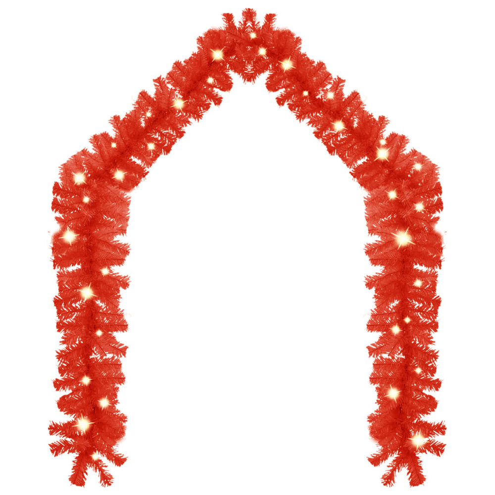 vidaXL Christmas Garland with LED 5 m Red