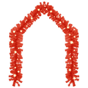 vidaXL Christmas Garland with LED 5 m Red