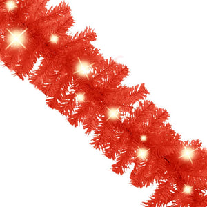 vidaXL Christmas Garland with LED 10 m Red
