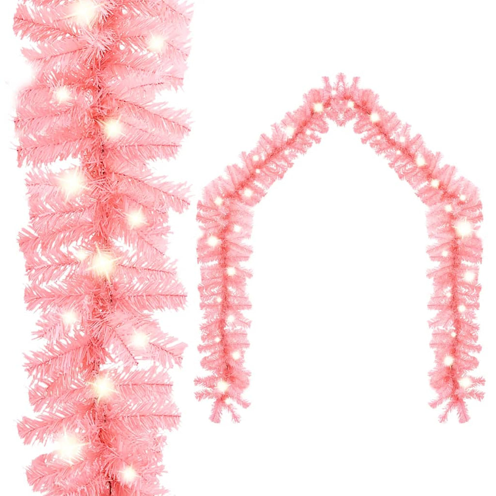 vidaXL Christmas Garland with LED 5 m Pink