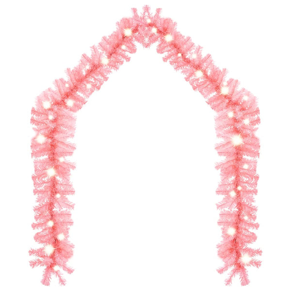 vidaXL Christmas Garland with LED 5 m Pink