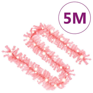 vidaXL Christmas Garland with LED 5 m Pink