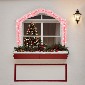 vidaXL Christmas Garland with LED 10 m Pink