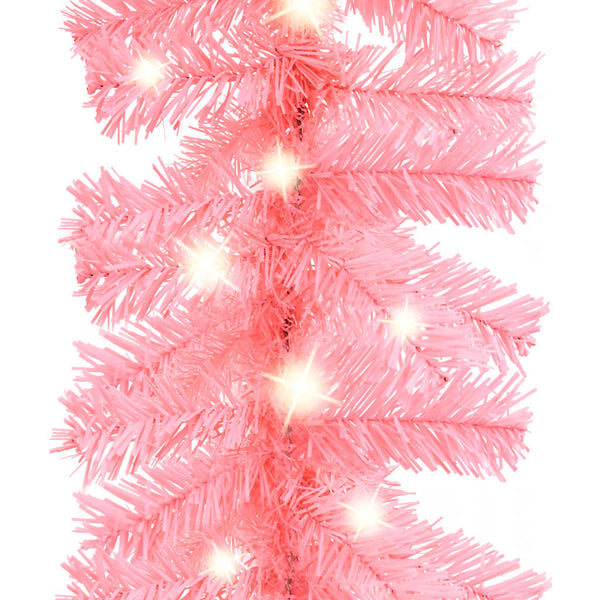 vidaXL Christmas Garland with LED 10 m Pink